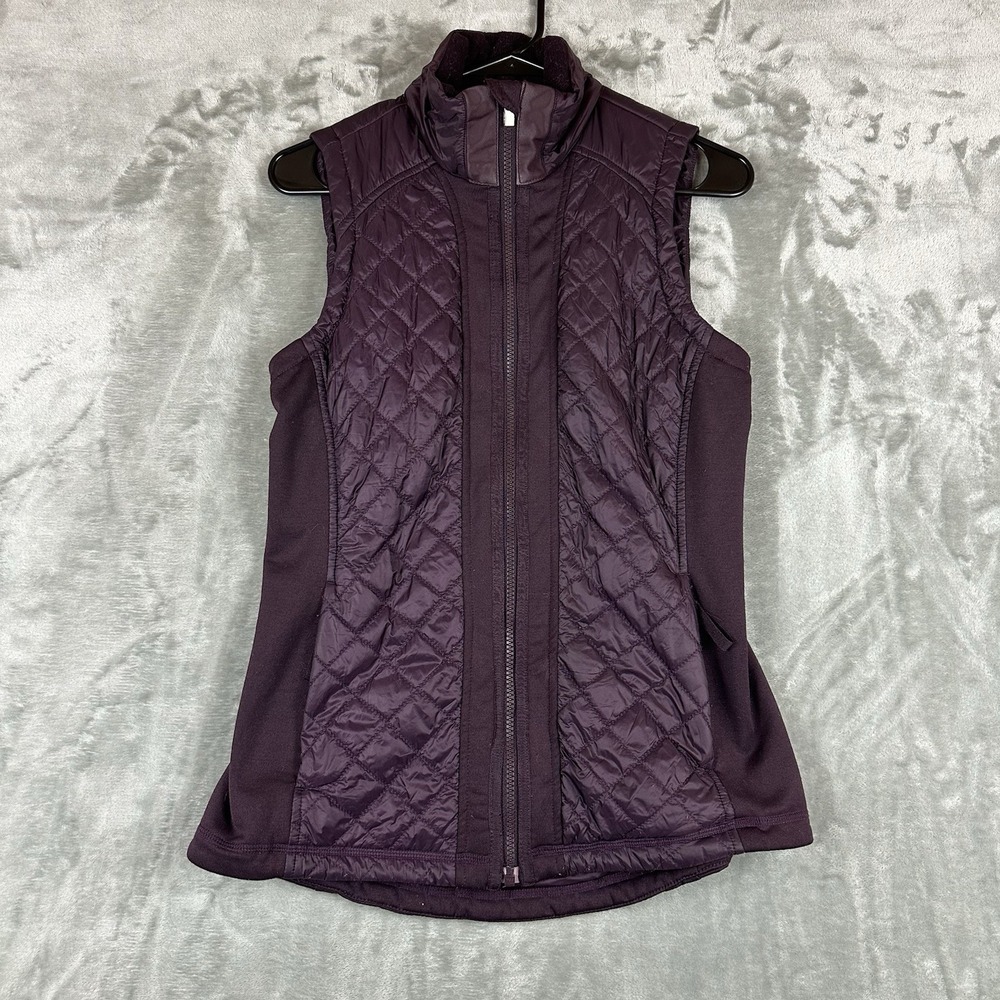 Athleta Rock Springs Quilted Puffer Vest Women's S Purple Eggplant
